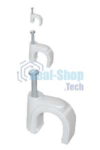 Скоба креп. прям. 12мм с гвозд. (уп.100шт) ИЭК USK21-12-100