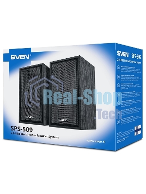 Акустическая система 2.0 (2x3W, USB+БП) дерево, черный SVEN SPS-509