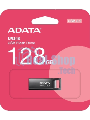 Флешка USB ADATA UR340 (AROY-UR340-128GbK), 128Gb, USB 3.2, R/W 100/30, черный