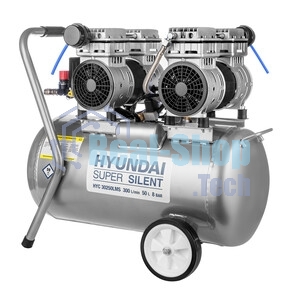 Компрессор поршневой Hyundai HYC 30250LMS безмасляный 300л/мин 50л 2000Вт серебристый/черный