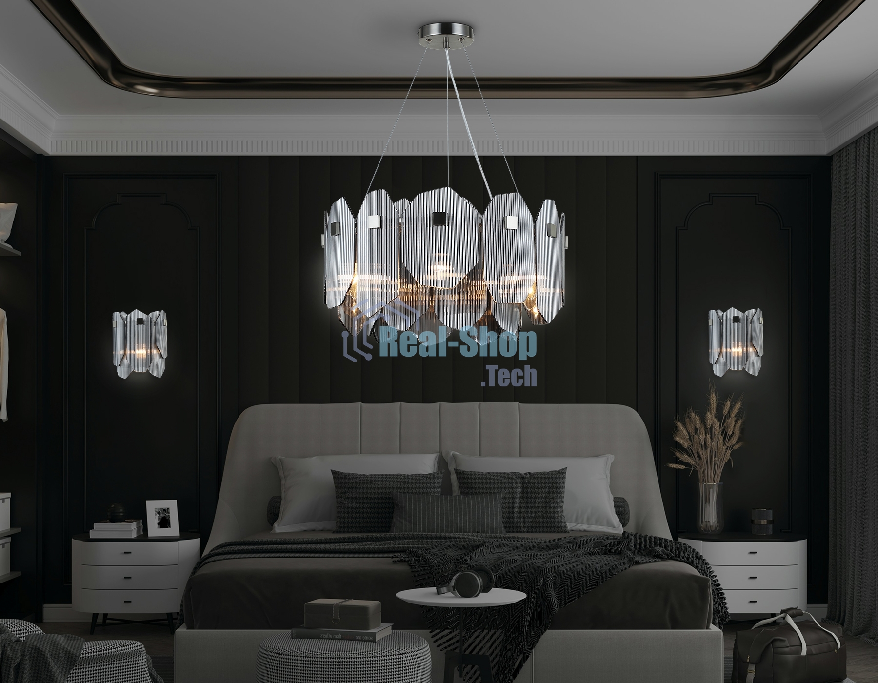 Светильник Ambrella light LH31201/6 SN/SM сатин никель/дымчатый E14*6 max 40W D510*270