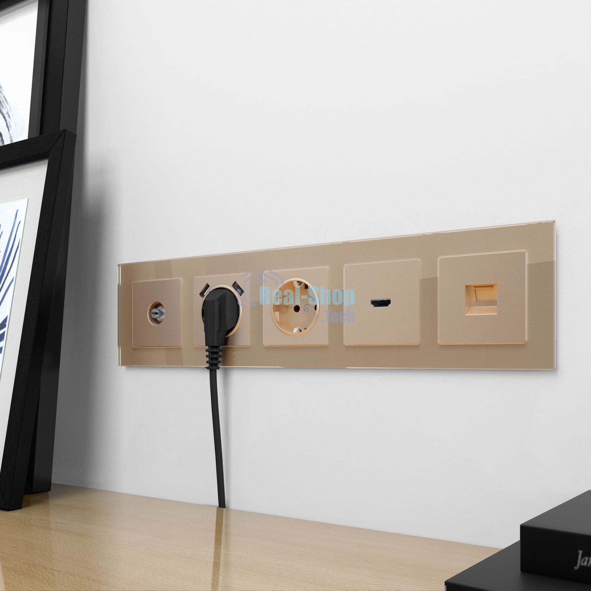 Накладка для розетки HDMI (шампань)