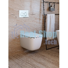 Инсталляция с унитазом комплект BAU IDEAL 6 в 1: унитаз подвесной безободковый торнадо Bau Dream 51х35, быстросъемное сиденье микролифт, кнопка смыва BAU Round, белый/хром
