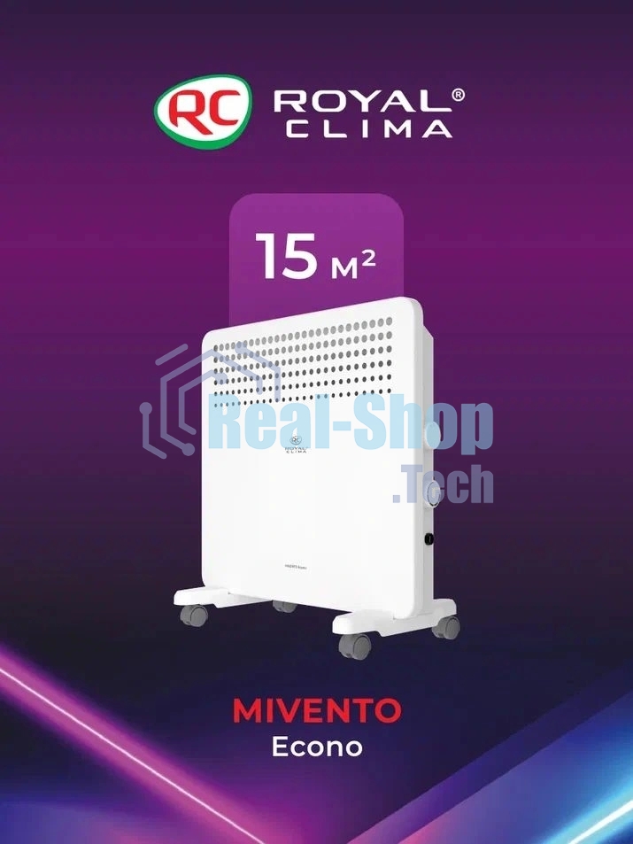 Конвектор электрический Royal Clima MIVENTO Econo REC-MIE1000M белый, 15 м², 1000 Вт, термостат