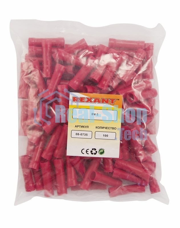 Соединительная гильза изолированная Rexant L-32 мм 6-10 мм² (ГСИ 10/ГСИ 6,0-10,0) красная