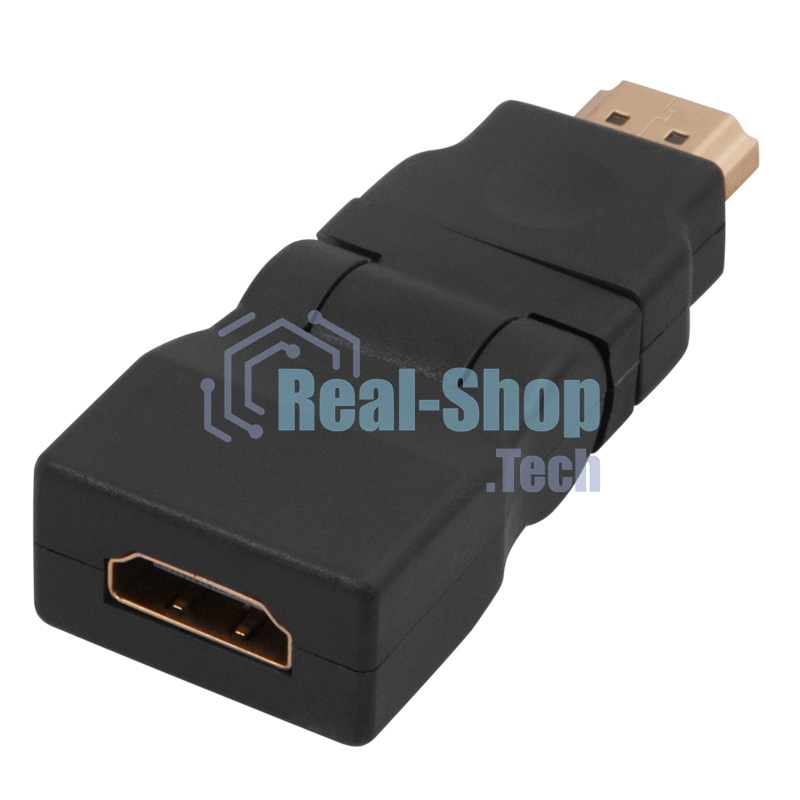 Переходник штекер HDMI - гнездо HDMI, поворотный Rexant