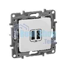 Зарядное устройство с двумя USB-разьемами 240В/5В 2400мА, Etika, белый Зарядное устройство с двумя USB-разьемами 240В/5В 2400мА, Etika, белый