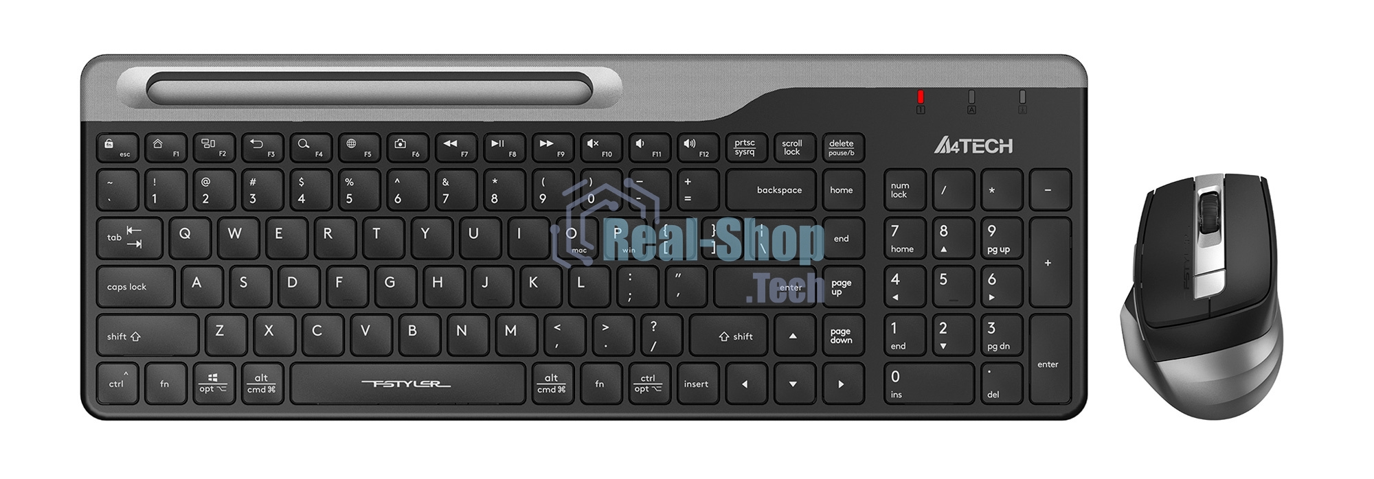 Комплект клавиатура + мышь A4Tech Fstyler FB2535C клав:черный/серый мышь:черный/серый USB беспроводная Bluetooth/Радио slim