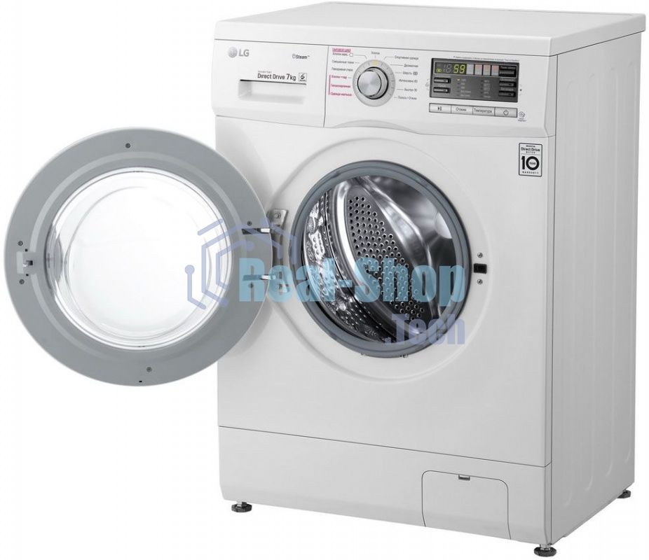 Стиральная машина LG F1296HDS1 белый, загрузка фронтальная 7 кг, 1200 об/мин., класс: А