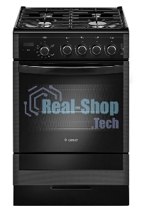 Плита газовая Gefest ПГ 5300-03 0046 черный, конфорок 4 шт, духовка 52 л, 50 см x 85 см x 58.5 см