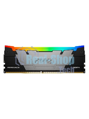 Оперативная память Kingston Fury Renegade, DDR4, 32Gb (4x8GB), 3200MHz, CL16, DIMM, с радиаторами, RGB, серебристый/черный