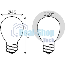 Лампа светодиодная Gauss Filament 105202109-D 9Вт цок.:E27 шар 220B 3000K св.свеч.бел.теп. (упак.:10шт)