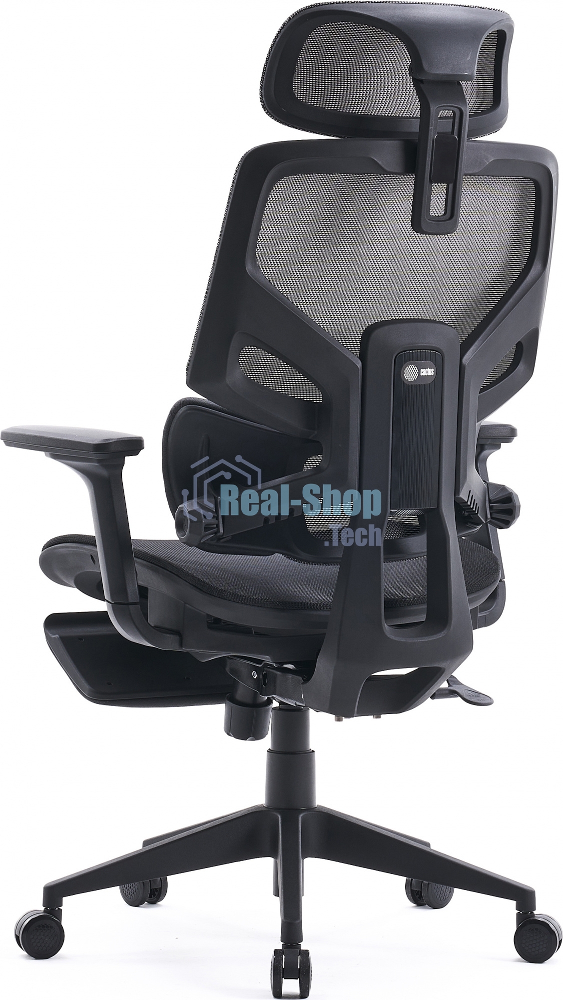 Кресло офисное Cactus CS-CHR-MC01-GYBK серый, сиденье черный, с подголов.