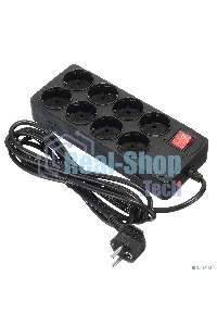 Сетевой фильтр Buro 800SH-3-B 3 м, 8 розеток, черный, коробка