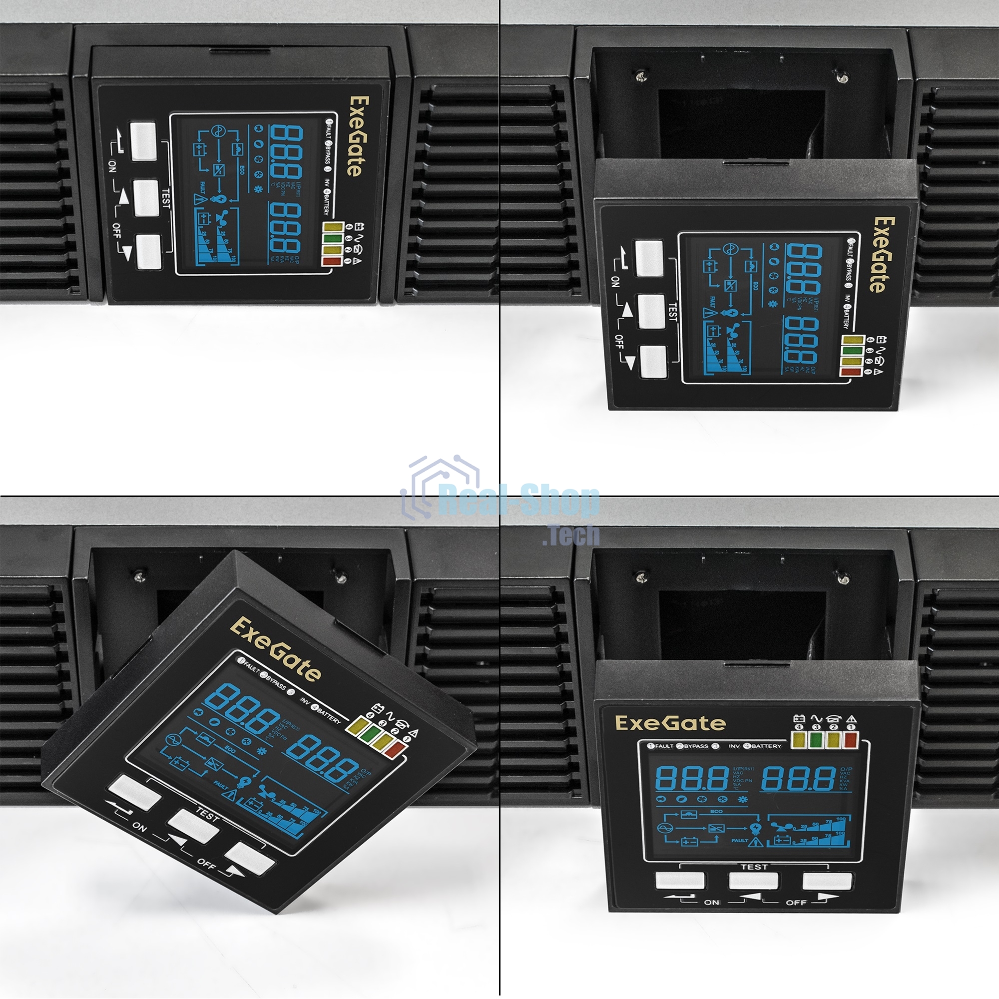 Источник бесперебойного питания On-line ExeGate PowerExpert ULS-1000.LCD.AVR.1SH.2C13.USB.RS232.SNMP.2U 1000VA/1000W, On-Line, PF=1, LCD, 1*Schuko+2*C13, RS232, USB, SNMP-slot, Rackmount 2U/Tower, металлический корпус, черный