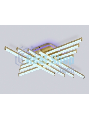 Потолочный светодиодный светильник Ambrella light FL6263 GD золото 115W 3000K-6400K+RGB 810*810*130 (ПДУ ИК)