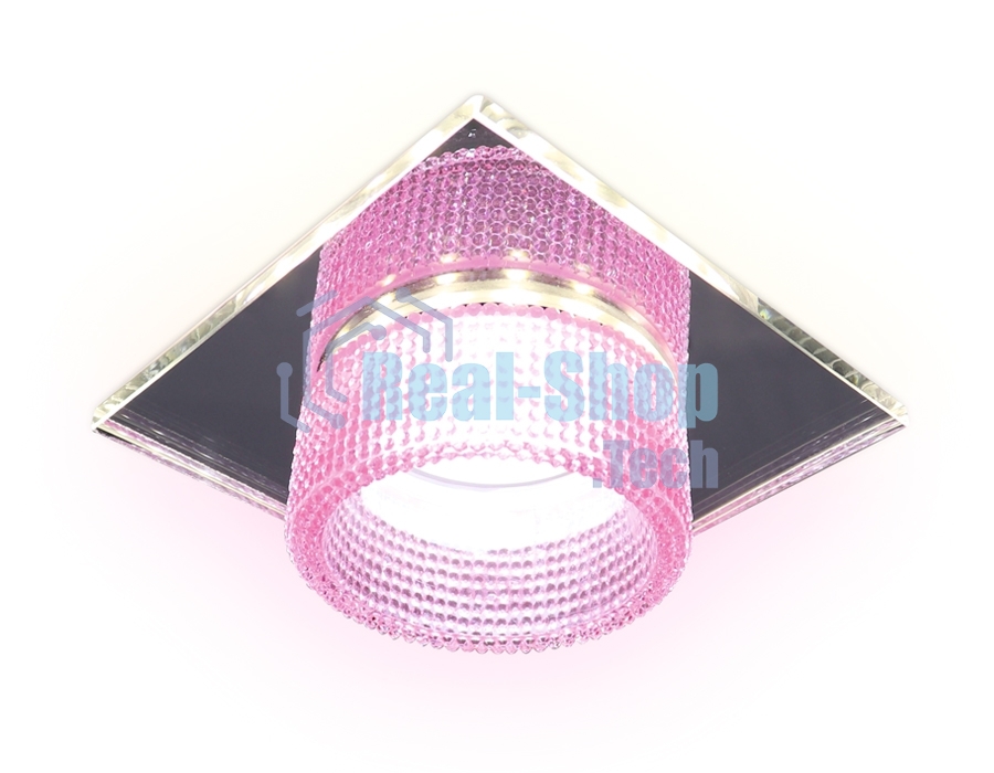 Светильник Ambrella light TN356 CH/PI хром/розовый GU5.3+3W (LED COLD) 95*95*45