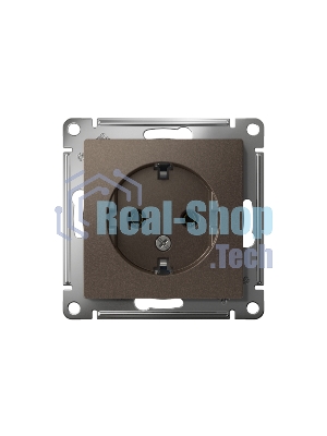 Механизм розетки 1-м СП AtlasDesign с заземл. 16А мокко SchE ATN000643