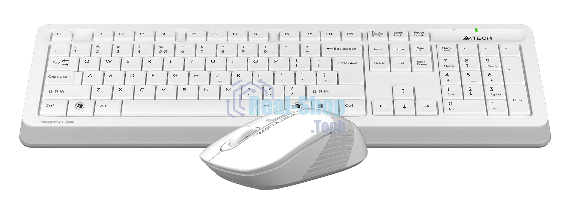 Комплект клавиатура+мышь A4Tech FStyler FG1010S беспроводной, USB, 2000 DPI, белый/серый