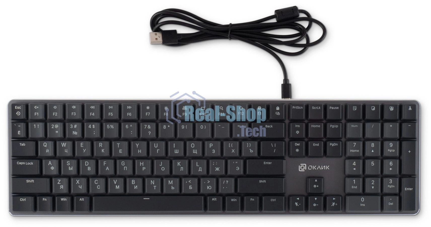 Клавиатура Oklick K953X проводная, USB Type-A, чёрный
