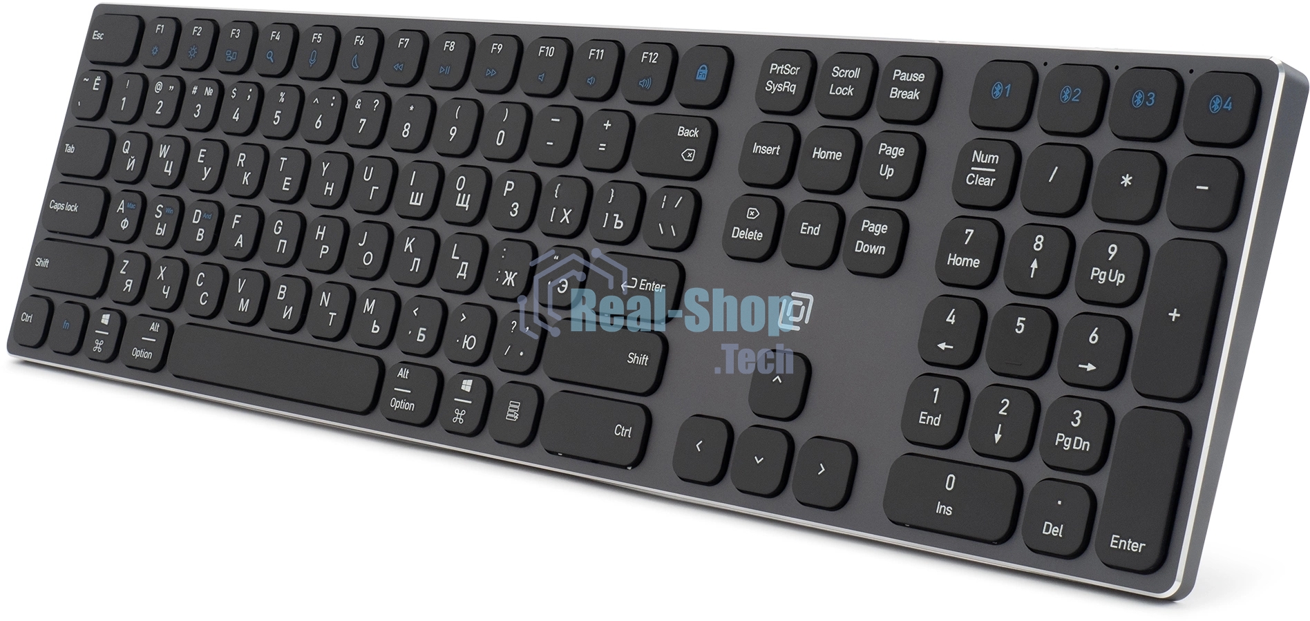 Клавиатура Oklick K867W беспроводная, Bluetooth, радиоканал, серый