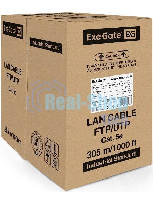 Кабель Exegate EX256747RUS Кабель UTP 4 пары кат.5e Exegate CCA, LSZH, бухта 305м, оранжевый