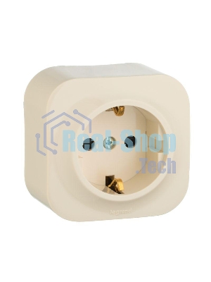 Розетка с заземлением с защитными шторками Legrand 782250 (Слоновая кость)
