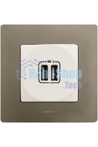 Зарядное устройство с двумя USB-разьемами 240В/5В 2400мА, Etika, белый Зарядное устройство с двумя USB-разьемами 240В/5В 2400мА, Etika, белый