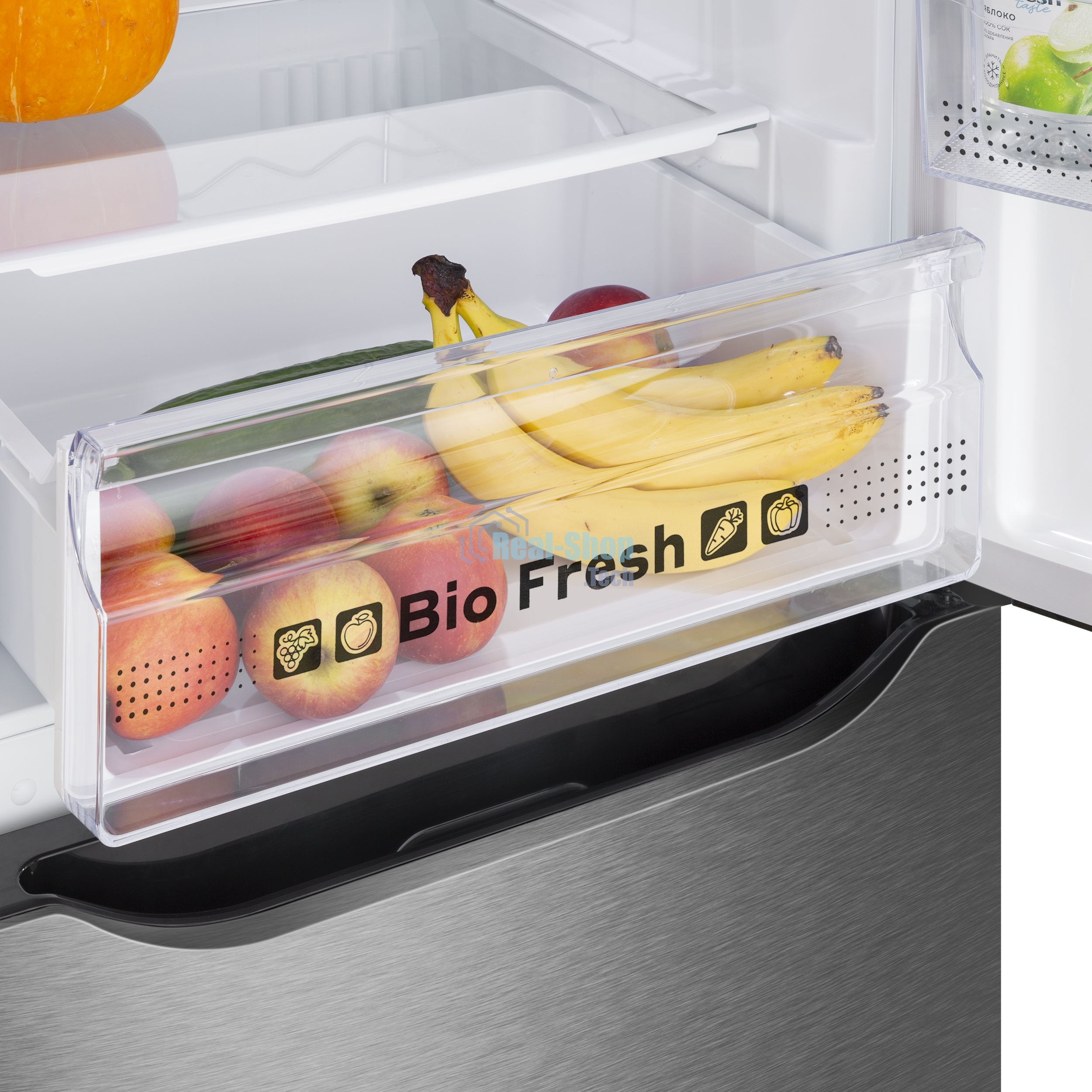 Холодильник Maunfeld MFF187NFIX10 нержавеющая сталь двухкамерный 232/98л морозилка снизу