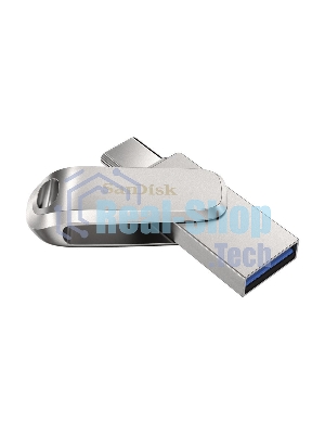 Флешка USB SanDisk Ultra Dual Luxe (SDDDC4-256G-G46), 256Gb, USB 3.2/USB Type-C, R/W 150/40, серебристый