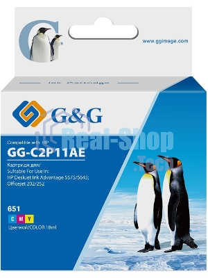 Картридж струйный G&G GG-C2P11AE 651 многоцветный (18мл) для HP DeskJet 5575/5645