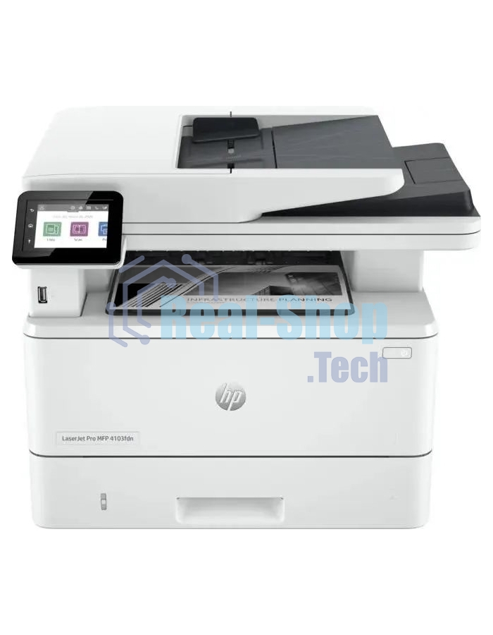 МФУ лазерное HP LaserJet Pro 4103fdn (2Z628A), A4, ч/б, печ. до 40 стр/мин., скан. до 29 стр/мин. (ч/б) 20 стр/мин. (цвет), 1200 x 1200 dpi, USB, RJ-45, Air Print, Mopria