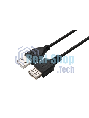 Кабель GoPower удлинитель USB2.0 (m)-USB (f) 1.5м ПВХ черный в пакете (1/200)