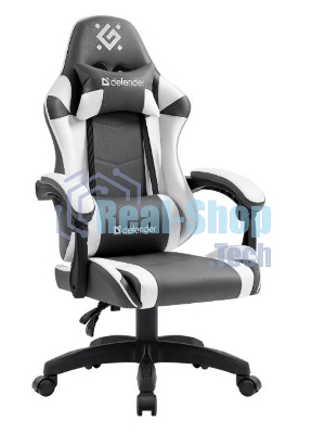 Кресло Defender Fortune серый, экокожа, 120 кг