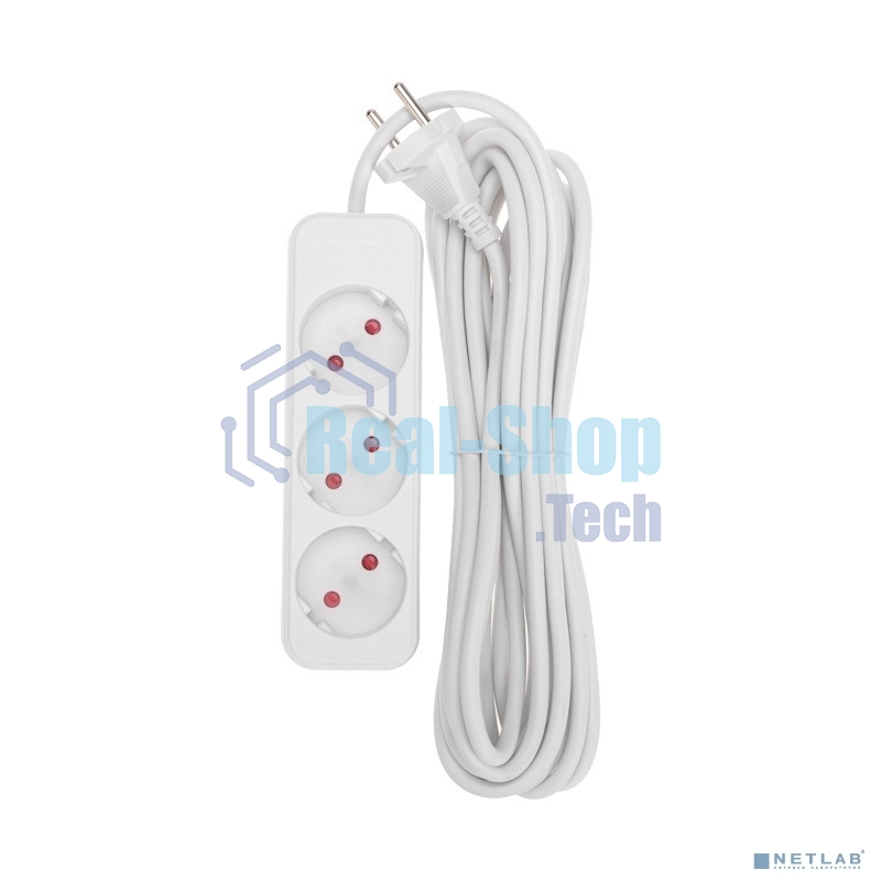 Удлинитель Rexant STANDARD 3 гнезда, 5 м, 2х1,0мм², б/з, белый