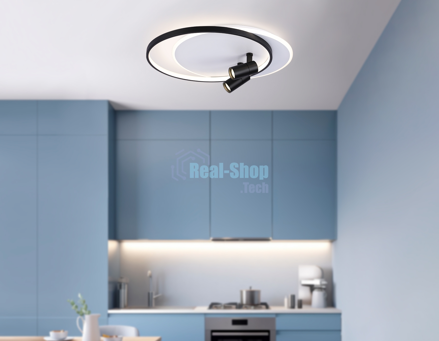 Светильник Ambrella light FL51392/1+2 WH/BK белый/черный 3000K-6400K 65W 560*480*120 (ПДУ РАДИО 2.4G)