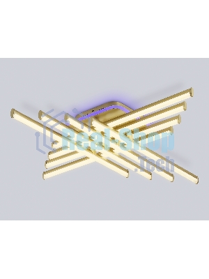 Потолочный светодиодный светильник Ambrella light FL6263 GD золото 115W 3000K-6400K+RGB 810*810*130 (ПДУ ИК)
