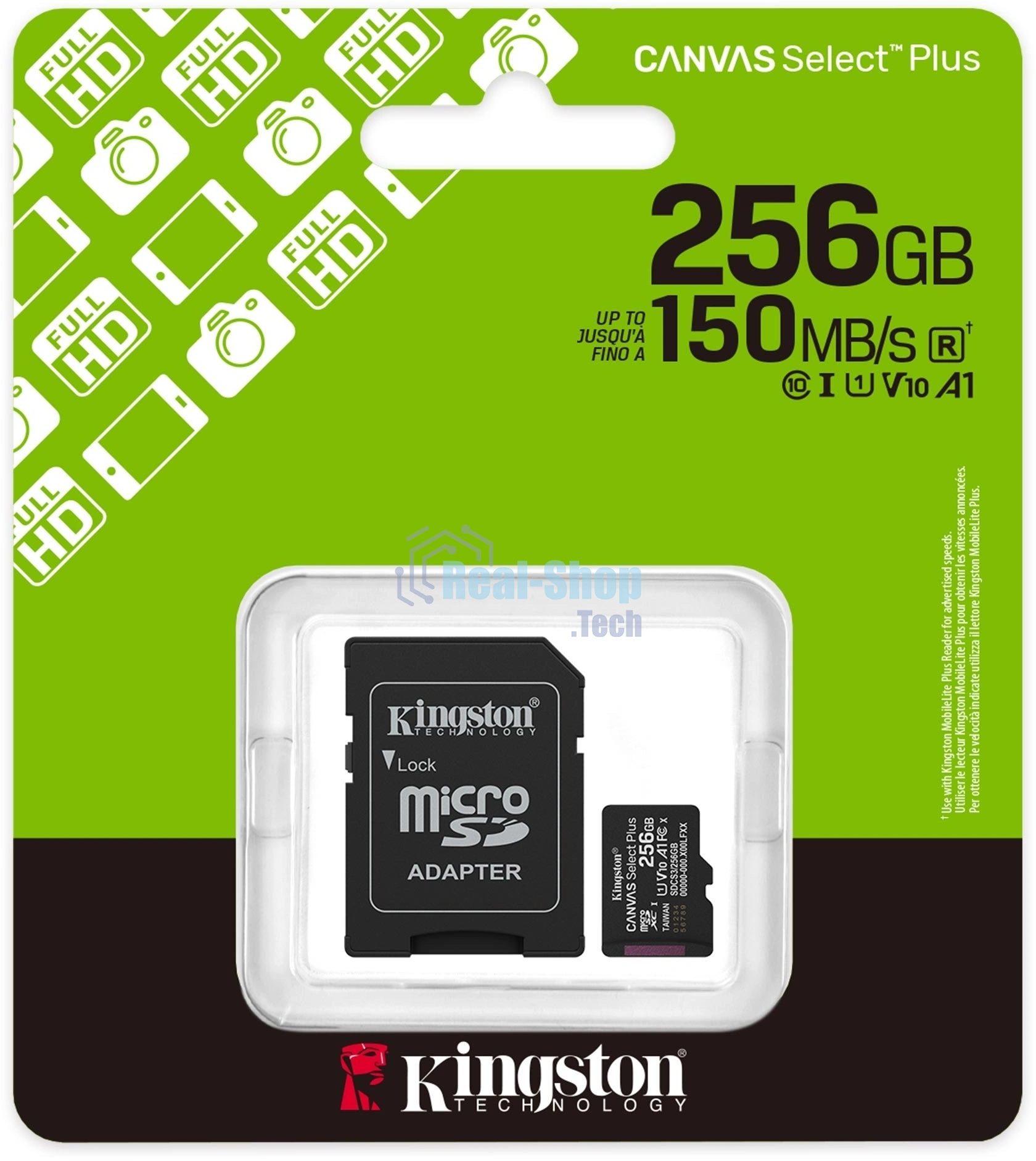Флеш карта microSDXC 256Gb Kingston SDCS3/256Gb Canvas Select Plus + adapter