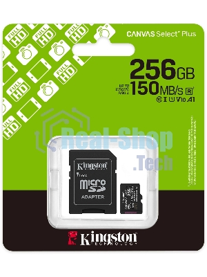Флеш карта microSDXC 256Gb Kingston SDCS3/256Gb Canvas Select Plus + adapter