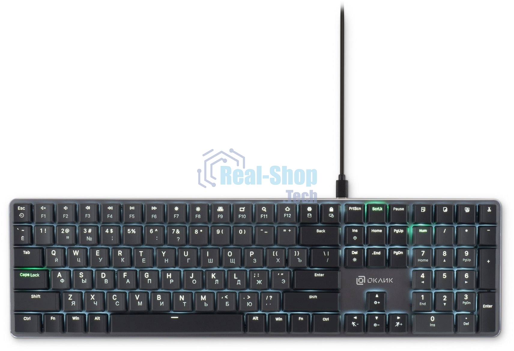 Клавиатура Oklick K953X проводная, USB Type-A, чёрный