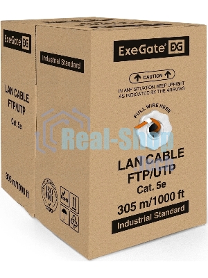 Кабель Exegate EX256747RUS Кабель UTP 4 пары кат.5e Exegate CCA, LSZH, бухта 305м, оранжевый