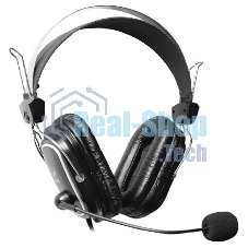 Гарнитура проводная A4Tech HS-50,черный, серебристый