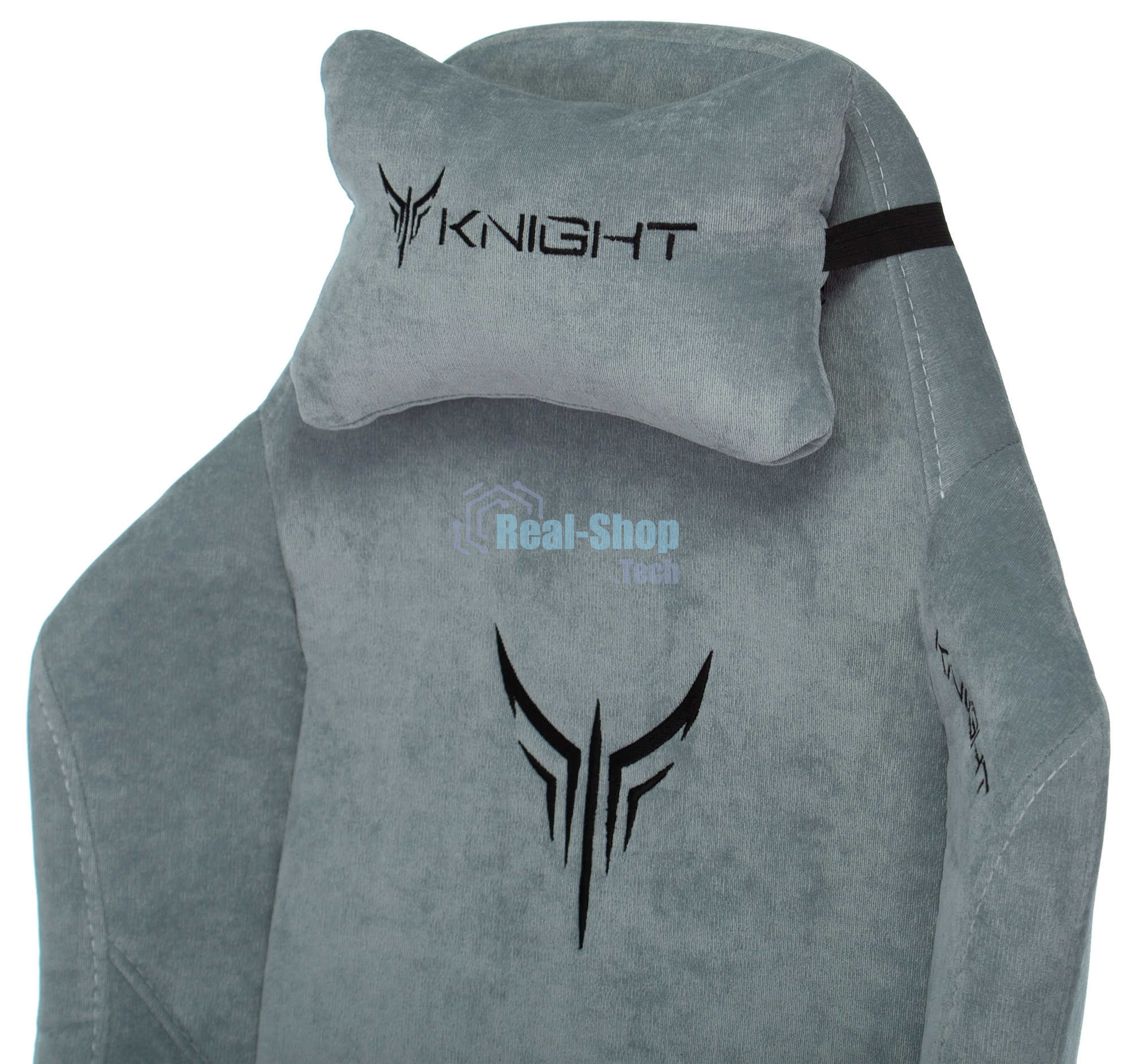 Кресло игровое Бюрократ Knight N1 Fabric серо-голубой Light-28 с подголов. крестовина металл
