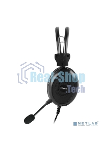 Гарнитура проводная с микрофоном A4Tech HU-30 черный 2м накладные USB оголовье