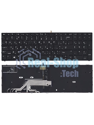 Клавиатура для ноутбука HP Probook 450 G5 черная с черной рамкой и подсветкой