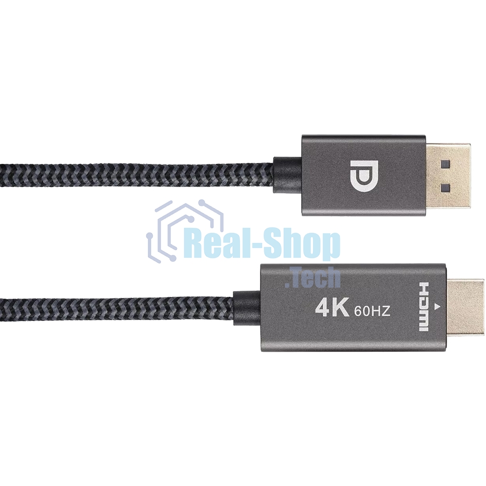 Кабель DisplayPort M-> HDMI M 4K@60Hz 1.8m Telecom,оплетка (TA561M-1.8M)
