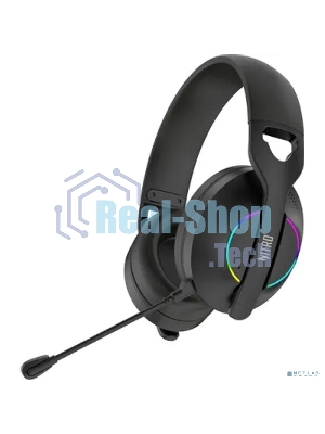 Гарнитура Acer OHR400 чёрный, беспроводная + проводная, USB/mini jack 3.5 мм, до 45 ч, подсветка