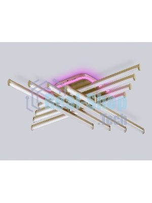 Потолочный светодиодный светильник Ambrella light FL6263 GD золото 115W 3000K-6400K+RGB 810*810*130 (ПДУ ИК)