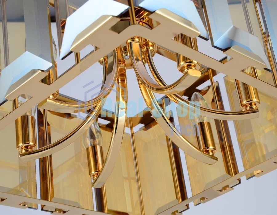 Светильник Ambrella light TR5149 GD/TI золото/янтарь E14/6 max 40W 500*500*1000