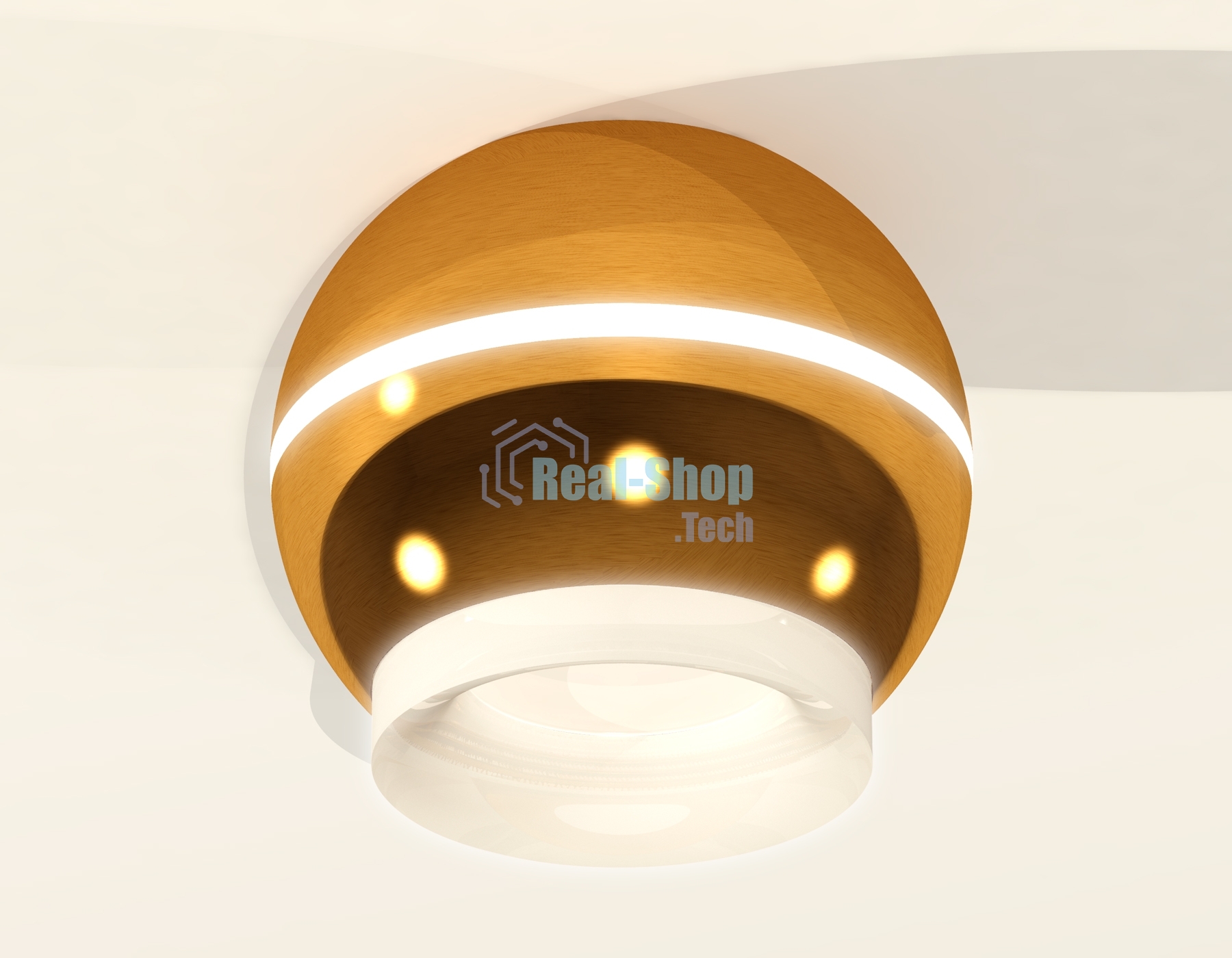 Светильник Ambrella Light XS1105030 PYG/FR золото желтое полированное/белый матовый MR16 GU5.3 LED 3W 4200K (C1105, N7165)